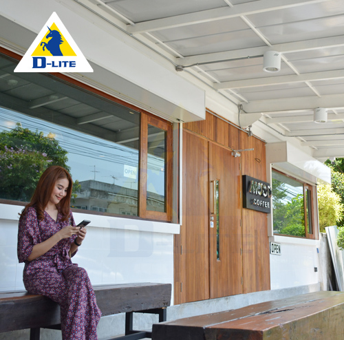 กันสาดดีไลท์ ลอนเรียบ 2 in1